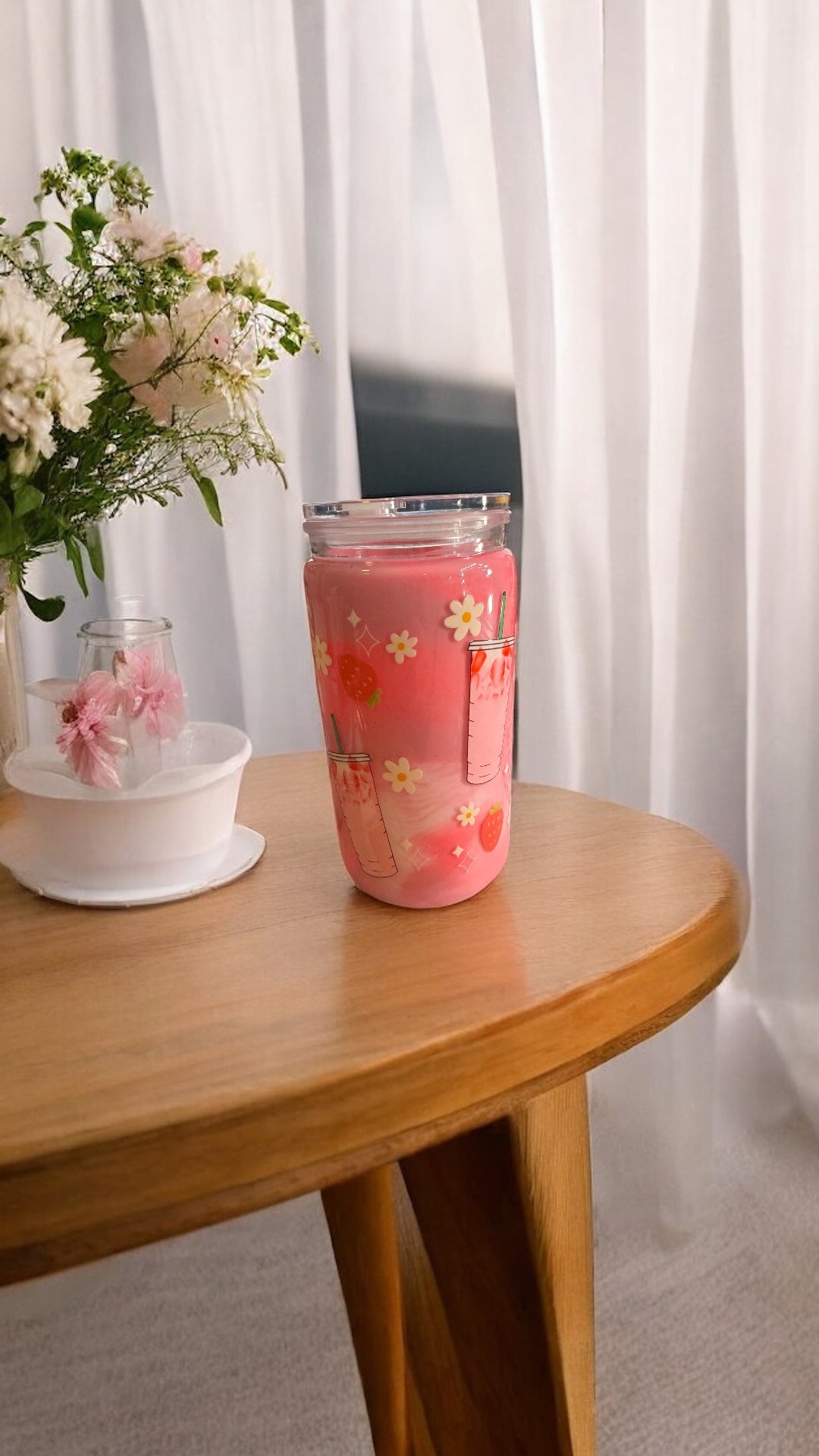 Glass MilkShake SnowGlobe Tumbler
