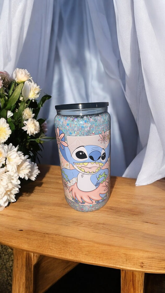 16oz Glass Snow Globe Tumbler