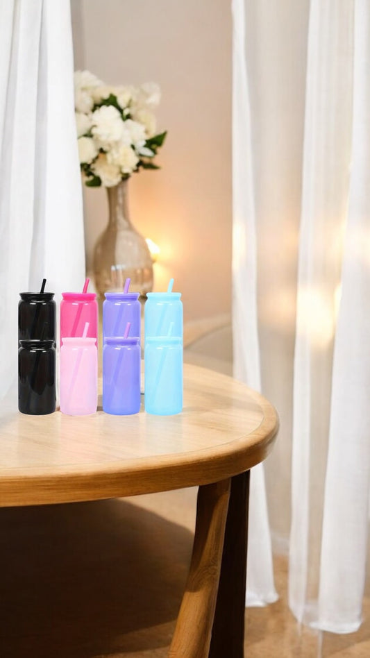 16oz Macaron Coloured Tumblers Matching Lid & Straw