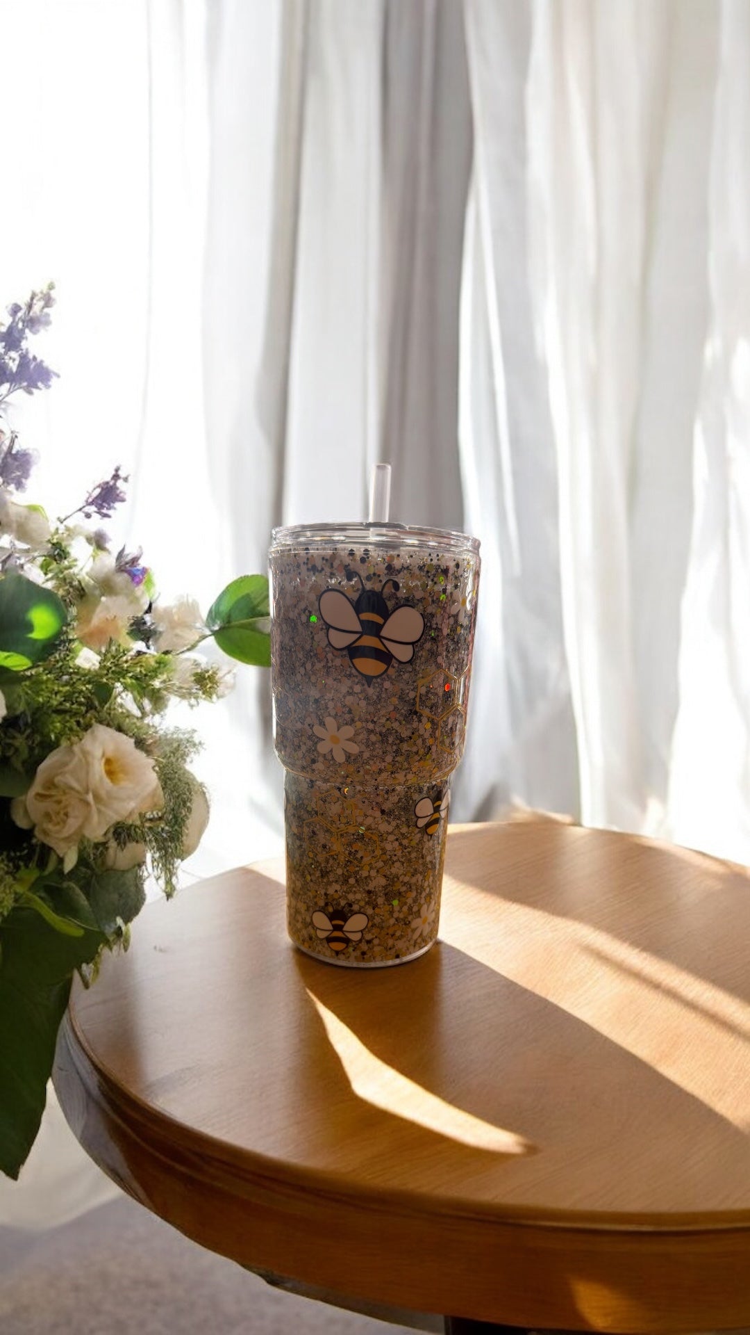 16oz Acrylic Snow Globe Travel Tumbler