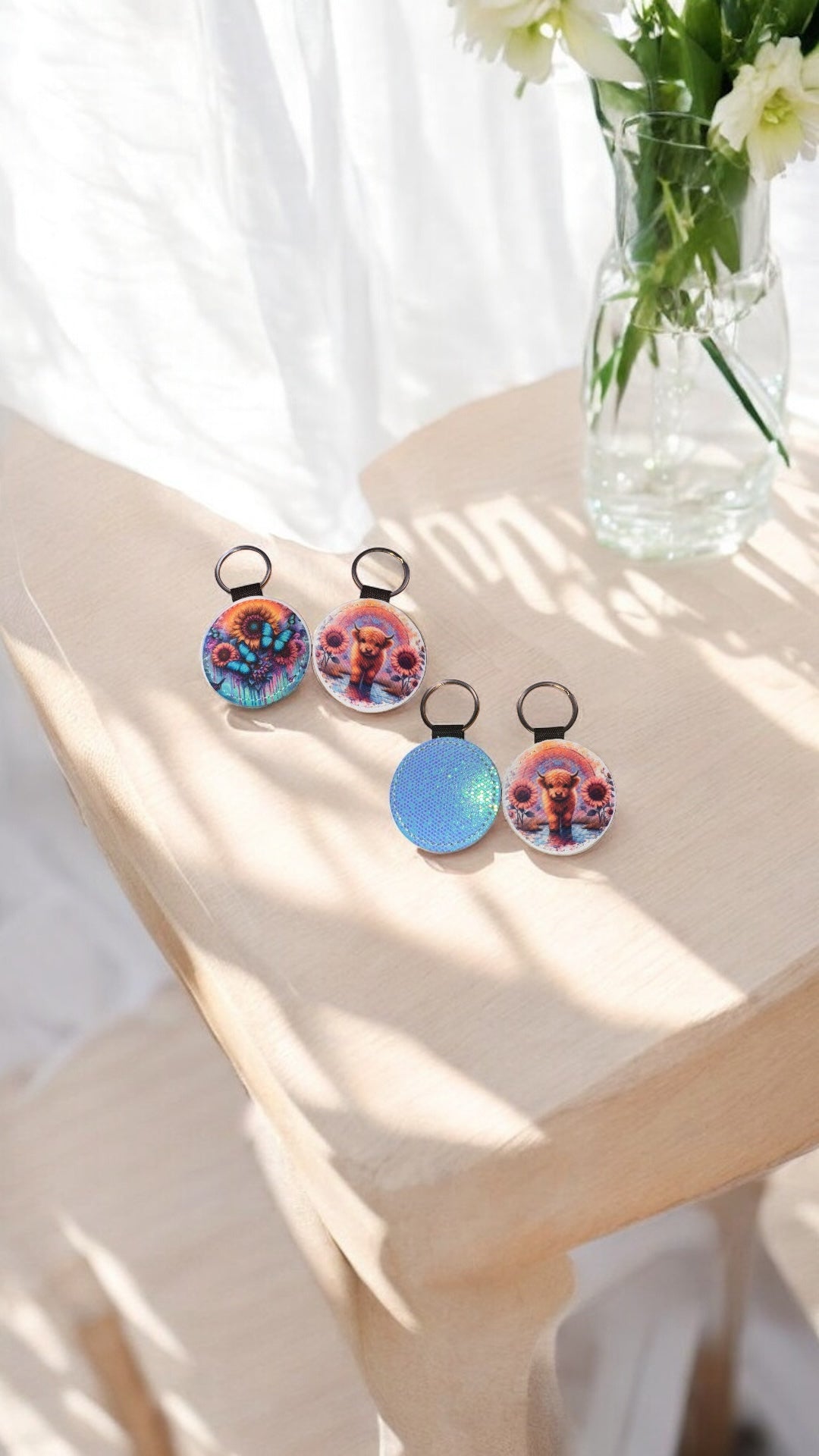 Sublimation Round Key Rings